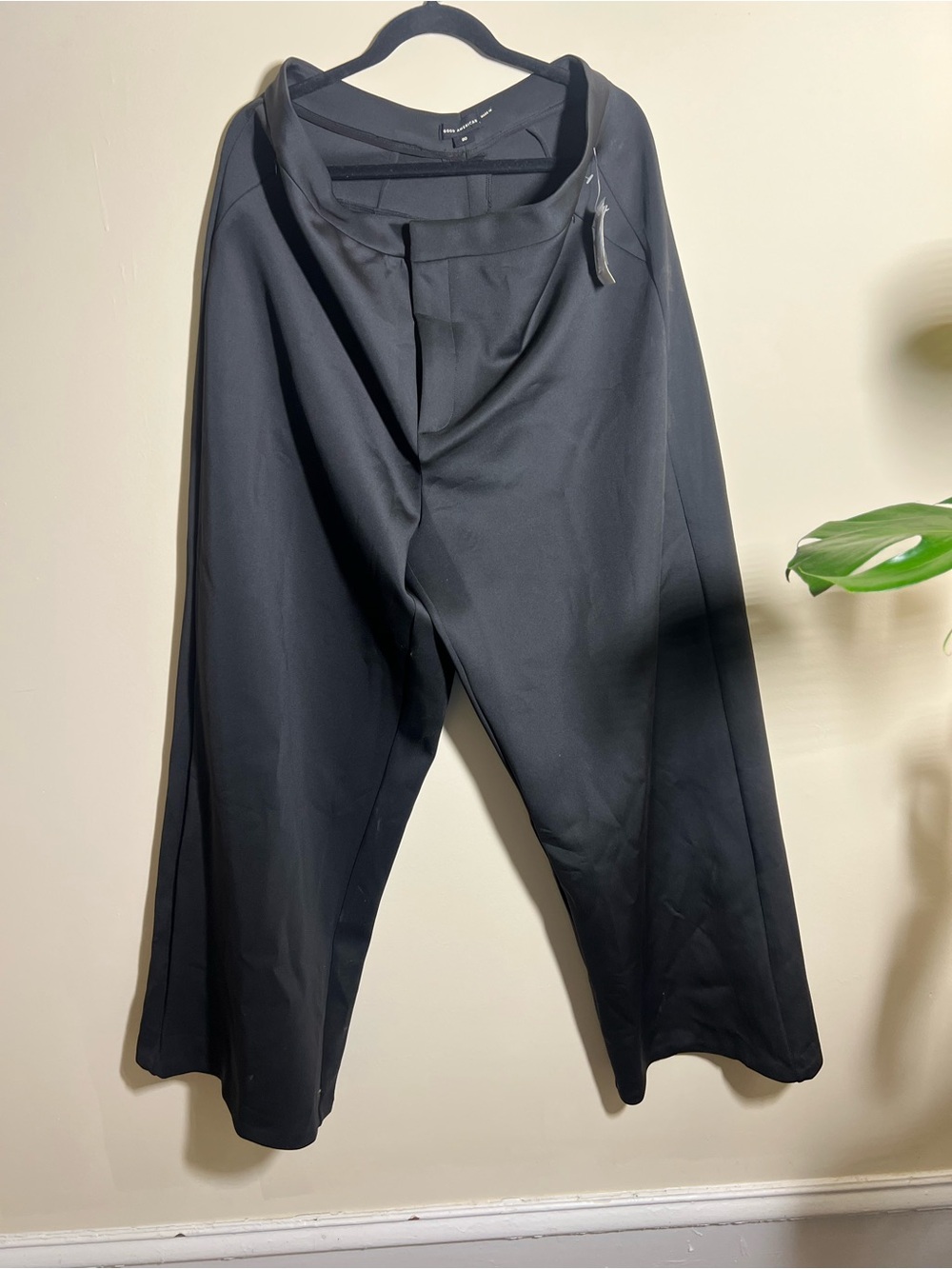 Good American Luxe Suiting Wide Leg Pants Black 20 NWT